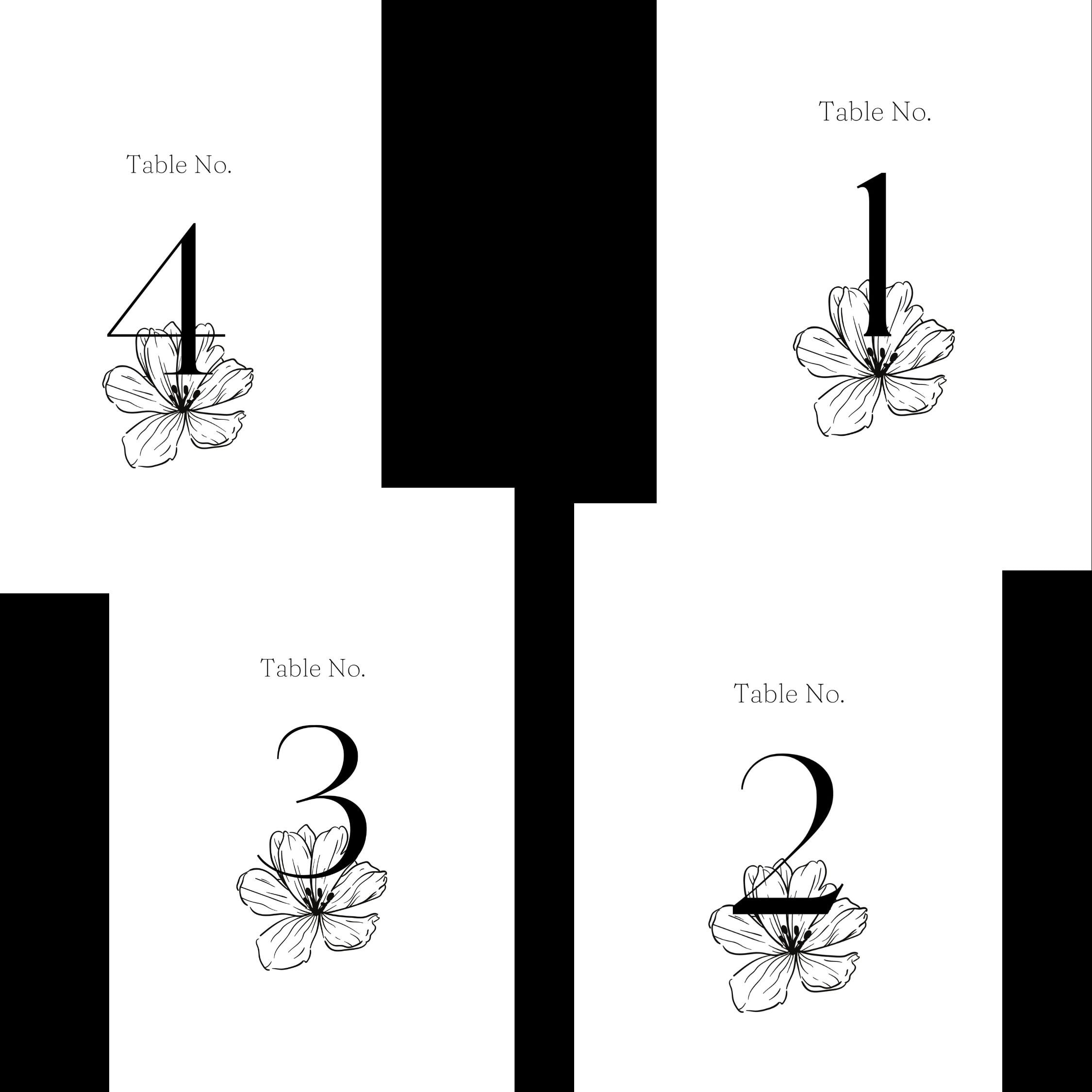 Printable Table Numbers, Wedding Table Numbers, Luxury, Minimalist ...