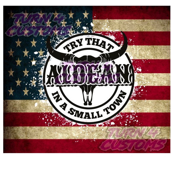 Jason Aldean Tumbler Wrap, Try that in a small town Tumbler Wrap, American Flag, 20oz skinny straight tumbler PNG, Country Music, 300DPI