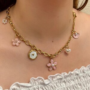 Collier à Breloques Pour Femme, Gros Nœud Doré Vintage, Pendentif Croix, Coquillage, Perles, Collier Ras Du Cou, Tendance, Tendance, Fête, Vacances, Plage, Taille Unique, Métal, Pas De Gemme