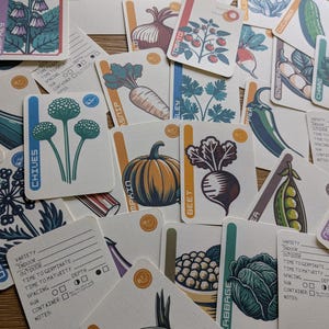 CARTES À L'INDIVIDUELLE --- Étiquettes de jardinage et cartes d'organisation à utiliser dans des pochettes de classeur standard de la taille d'une carte à jouer (2,5 x 3,5 pouces)