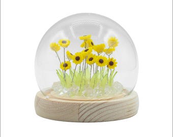 Illuminated Floral Glow Garden Dome - 20 Sunflowers - LED USB