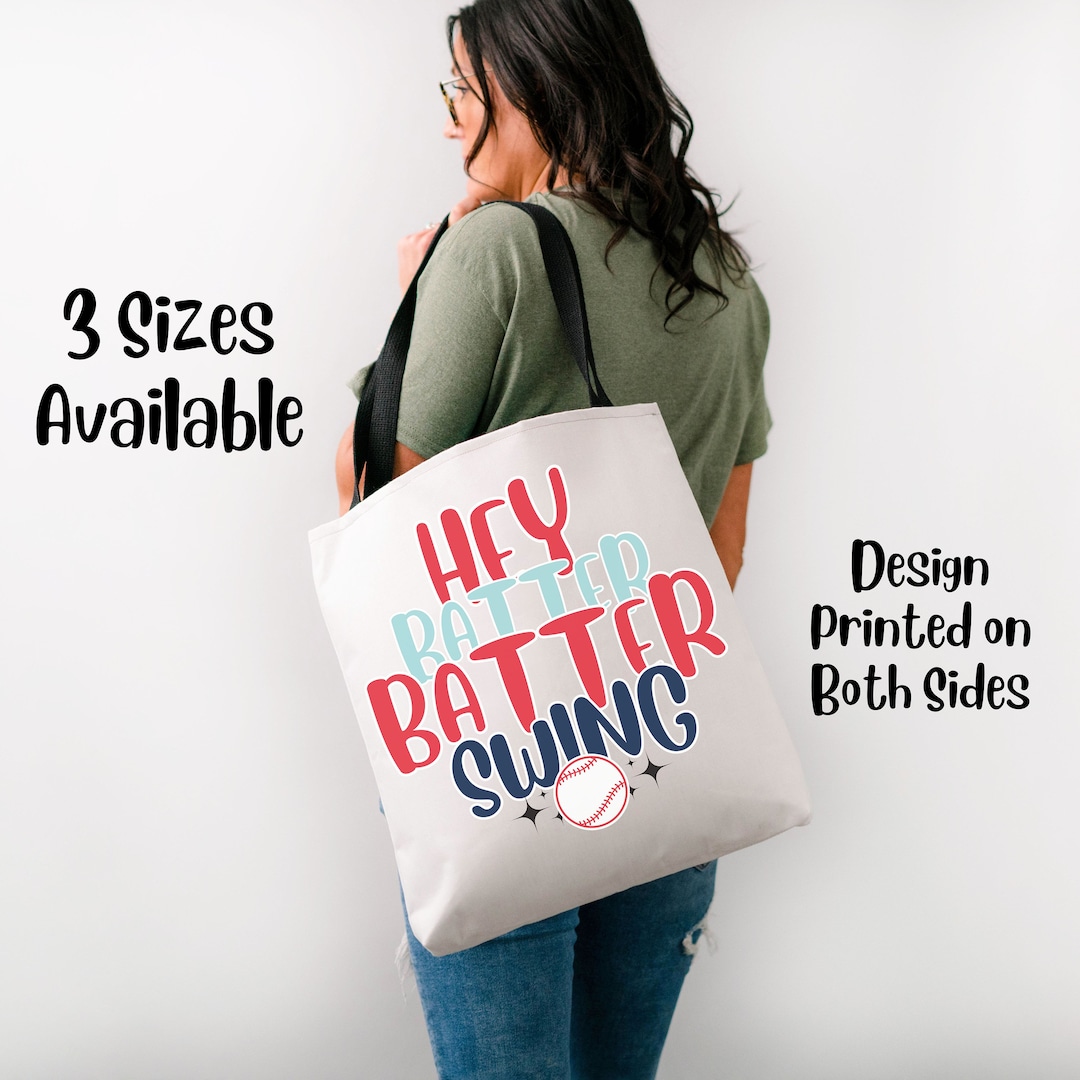 Game Day Tote Bag, Hey Batter Batter Swing, Baseball Food Bag, Softball