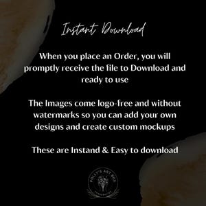 Pode incluir: Fundo preto com texto branco que diz "Download Instant&acirc;neo". O texto explica que os arquivos est&atilde;o prontos para uso ap&oacute;s a compra, sem logotipos e f&aacute;ceis de baixar. Um logotipo est&aacute; na parte inferior.
