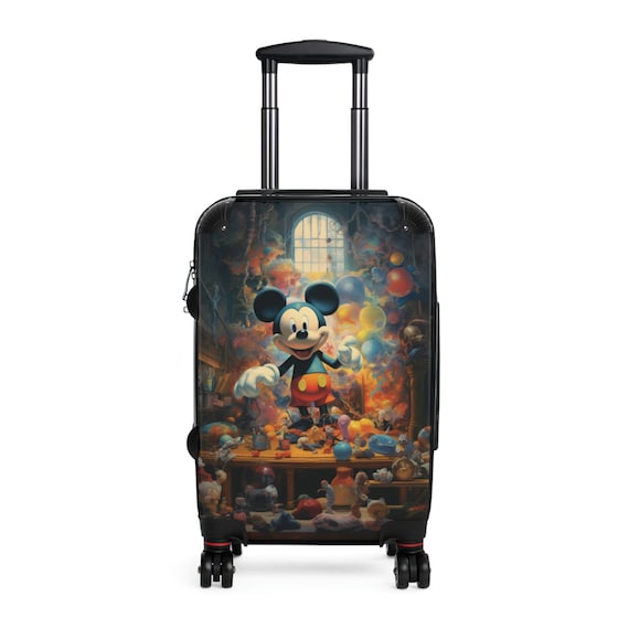 Kids Mickey Mouse Abstract Art Suitcase, Unique Suitcase, Custom Traveling  Luggage 