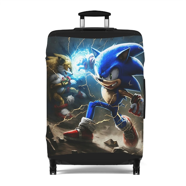 Supersonic Travel in Style with Sonic and Tales Suitcase Cover Durable and Vibrant Luggage Protection for Fans of Sega Video Games and Sonic