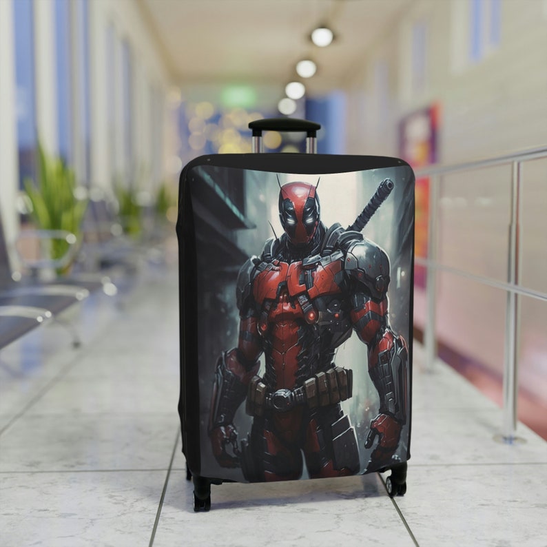 Deadpool suitcase cover Easy to use luggage cover luggage cover superhero luggage cover for luggage image 3