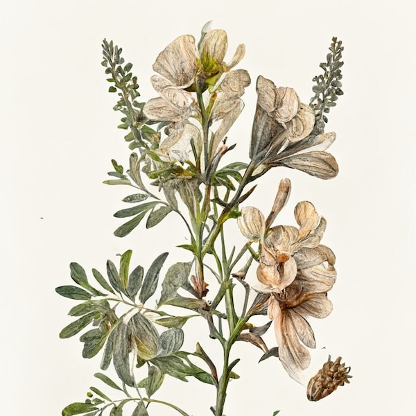 Plakat Poster Botanical Flower Illustration Rustic Detailed Digital