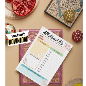 All About Me Printable Worksheet, Christian, Small Group Activity, Self-Reflection Tool, Instant Download, 8.5x11 - Printable PDF & JPG