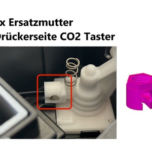 Ersatzmutter für Sodastream Crystal Club Cool Easy Genesis Pinguin Ersatzteil CO2 Gasflasche Drückerseite Hochdruckanschluss Undicht 1X Mutter CO2 Taster