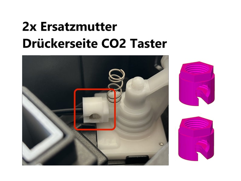 Ersatzmutter für Sodastream Crystal Club Cool Easy Genesis Pinguin Ersatzteil CO2 Gasflasche Drückerseite Hochdruckanschluss Undicht 2X Mutter CO2 Taster