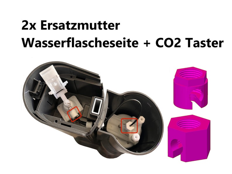 Ersatzmutter für Sodastream Crystal 1.0 2.0 Cool Easy Jet Spirit Reparatur Ersatzteil CO2 Gasflasche Drückerseite Hochdruckanschluss Beide Seiten