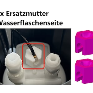 Ersatzmutter für Sodastream Crystal 1.0 2.0 Cool Easy Jet Spirit Reparatur Ersatzteil CO2 Gasflasche Drückerseite Hochdruckanschluss 2X Mutter vorne