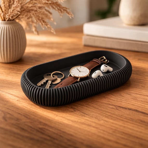 Ablageschale modern Japandi | Schlüsselablage für Tisch und Wohnzimmer | Organizer für Schlüssel & Schmuck | Minimalistische Dekoschale