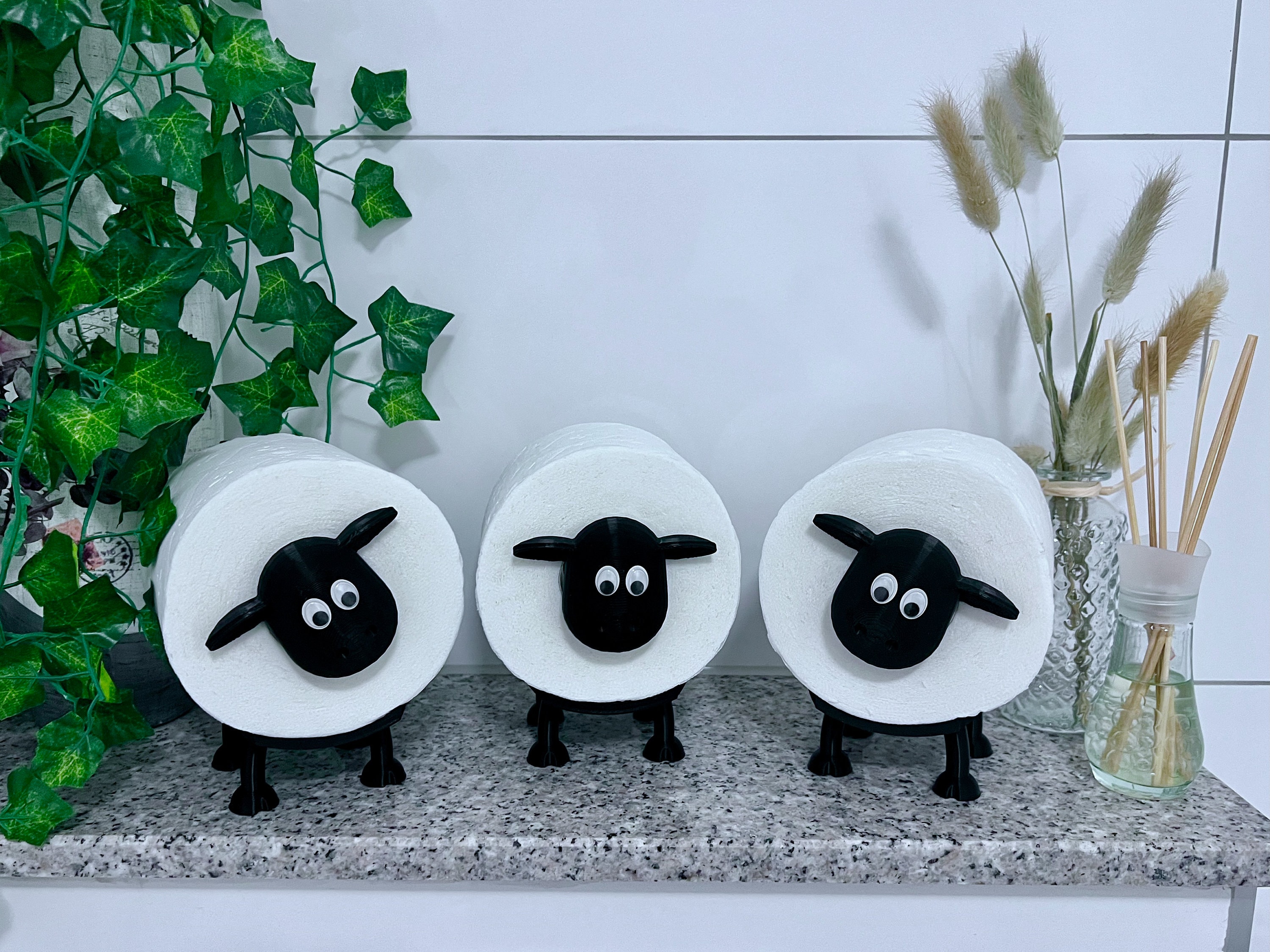 PHINE MADE Schaf Toilettenpapierhalter - Ohne Bohren & Kleben, Made In Germany