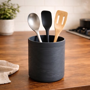 Küchenutensilien Behälter gerippt | Ribbed Design Organizer für Kochlöffel & Küchenhelfer | Geschenkidee