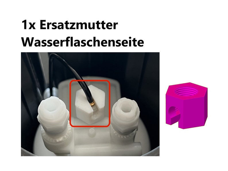 Ersatzmutter für Sodastream Crystal 1.0 2.0 Cool Easy Jet Spirit Reparatur Ersatzteil CO2 Gasflasche Drückerseite Hochdruckanschluss 1X Mutter vorne