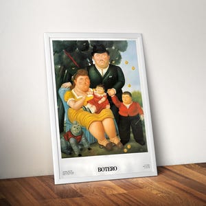 Fernando Botero - Una Famiglia - impression d'affiche d'exposition, art mural moderne, décoration de salon, art latino-américain, art mural familial