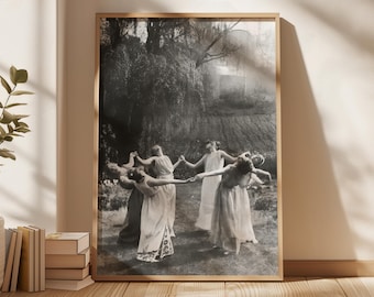 Circle Of Witches - Vintage Photography Print, Gothic Wall Decor, Witch Wall Art, Dark Academia, Pagan Decor, Witches Sabbath, Witchy Poster