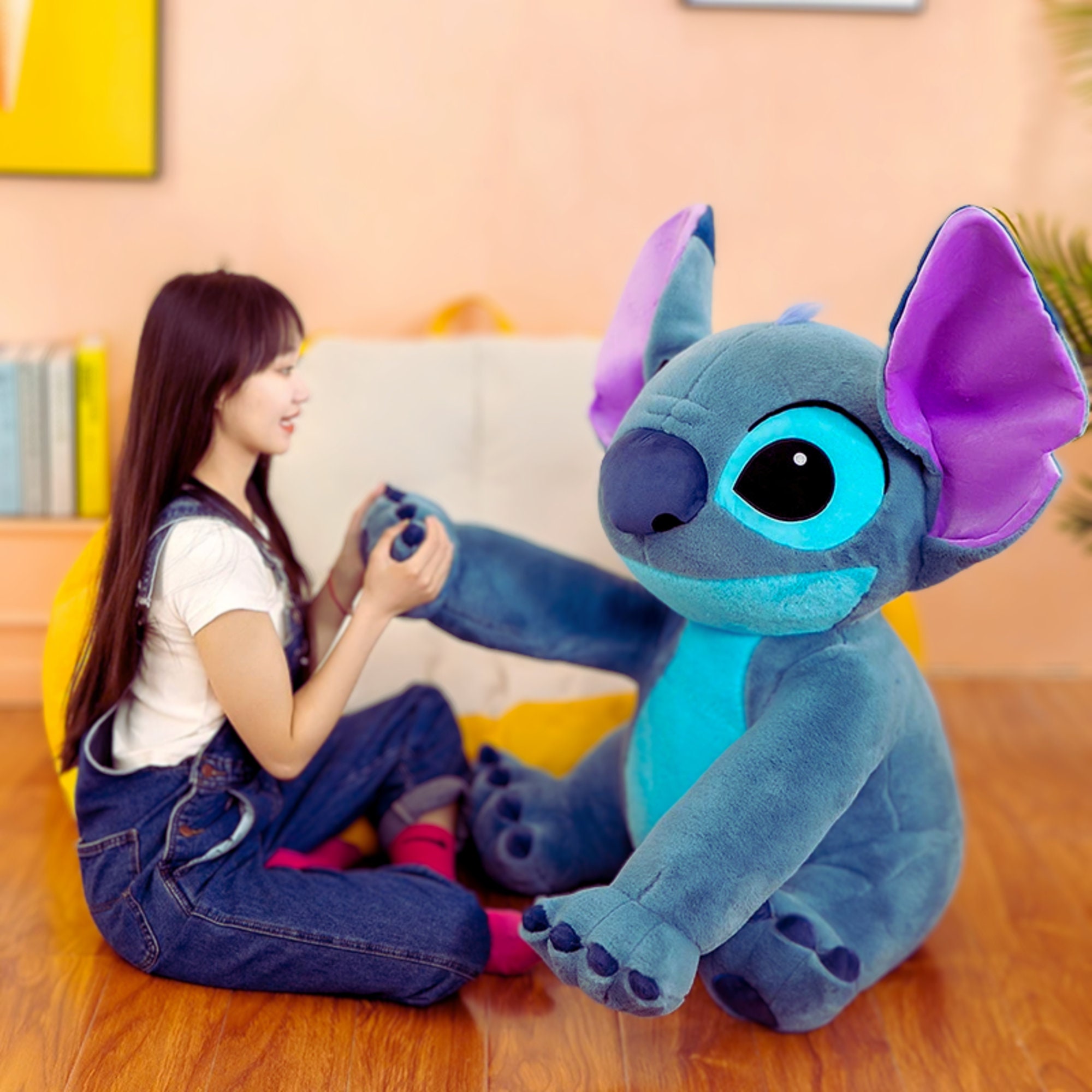 Disney Lilo &stitch Cute Plush Stuffed Toys Cartoon Animal Etsy