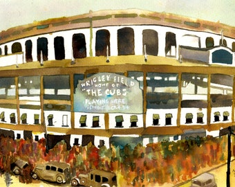 Wrigley Field - impressão 8"x10"