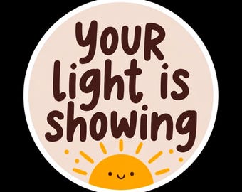 Conjunto de seis adesivos "Sua Luz Está Brilhando" | Adesivos inspiradores de positividade | Vinil de 6,35 cm