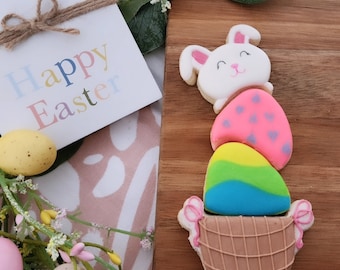 Easter Bunny Basket Cookie Cutter Set: Mini Fondant Cutters (4pc)