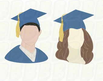 Graduation Cookie Cutter Set: Grad Cap, Man & Woman Bust - 2pc