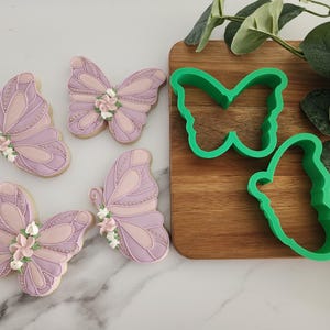 2pc Butterfly Cookie Cutter Set - Butterflies - Single Wing - Profile View - Insect Cookie Cutters