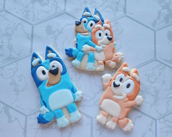 3pc Blue Dog Cookie Cutter Set - Orange Dog Cookie Cutter Set - Cartoon Cookie Cutter Set - Fondant Cutter - Clay Cutter - Heeler