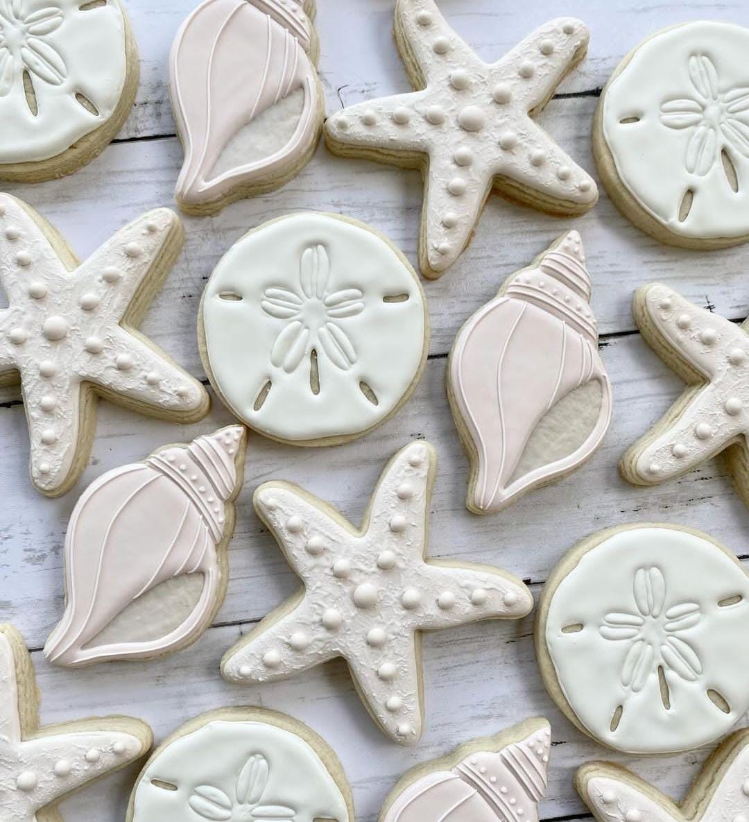 2pc Seashell & Starfish Set - Ocean Cookies Cutter - Conch 2pc Seashell & Starfish Set - Ocean Cookies Cutter - Conch