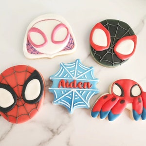 4pc Heroes Cookie Cutter Set Spider Friends Set Action Hero Cookie Cutters Cartoon Cookie Cutter Set Fondant Cutter Spiders image 3