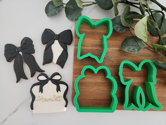 Coquette Bow Cookie Cutter Set: 3 pc PLA Plastic Cutters