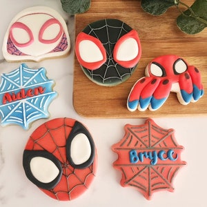 4pc Heroes Cookie Cutter Set Spider Friends Set Action Hero Cookie Cutters Cartoon Cookie Cutter Set Fondant Cutter Spiders image 1