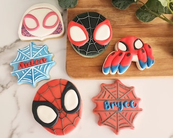 4pc Heroes Cookie Cutter Set - Spider Friends Set - Action Hero Cookie Cutters - Cartoon Cookie Cutter Set - Fondant Cutter - Spiders