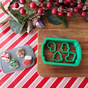 5pc Elf Shelf Cookie Tray Cookie Cutter Set - Mini Cookie Tray Cutter Set - Mini Baking Sheet Cookie Cutter Set - Mini Cookie Cutter Set