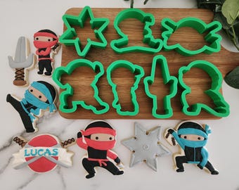 Ninja Cookie Cutter Set: Warriors, Star, Sword - 6 pc