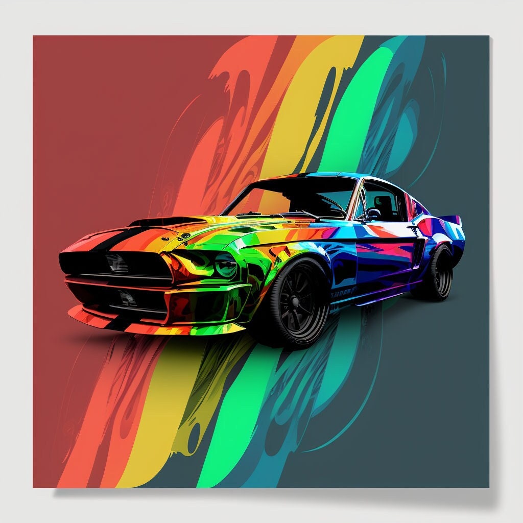 Tableau déco Voiture Ford Mustang Shelby Pop Art