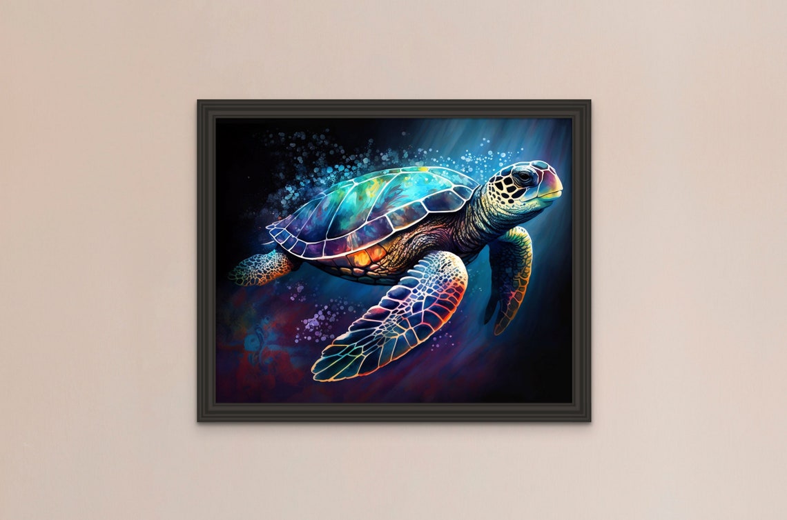 Deep Sea Turtle, Animals Art, Watercolor Painting, Nursery Animal Wall ...