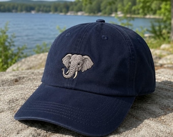 Elephant Embroidered Baseball Hat, African Elephant Dad Cap, Wildlife Animal Gift