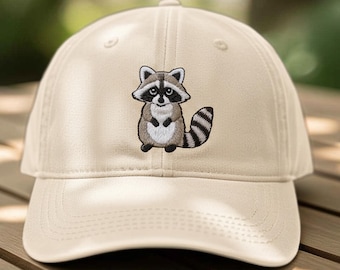 Embroidered Raccoon Hats, Embroidered Cute Raccoon Hat, Raccoon Trucker Hat, Cute Raccoon Cap, Animal Lover Hat, Gift For Animal Lover