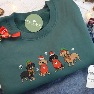 Dachshund Christmas Sweatshirt, Dachshund Christmas Shirt, Dog Lover Gift, Dachshund New Year Shirt, Christmas Crewneck, Dachshund Mom Shirt