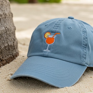 Aperol Spritz Embroidered Hat, Summer Brunch Cap, Cocktail Lover Dad Hat, Cute Vacation Trucker Hat, Tini Time Gift for Bride
