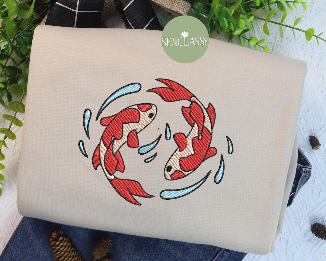Koi Fish Pattern Print Women's Sweatshirt