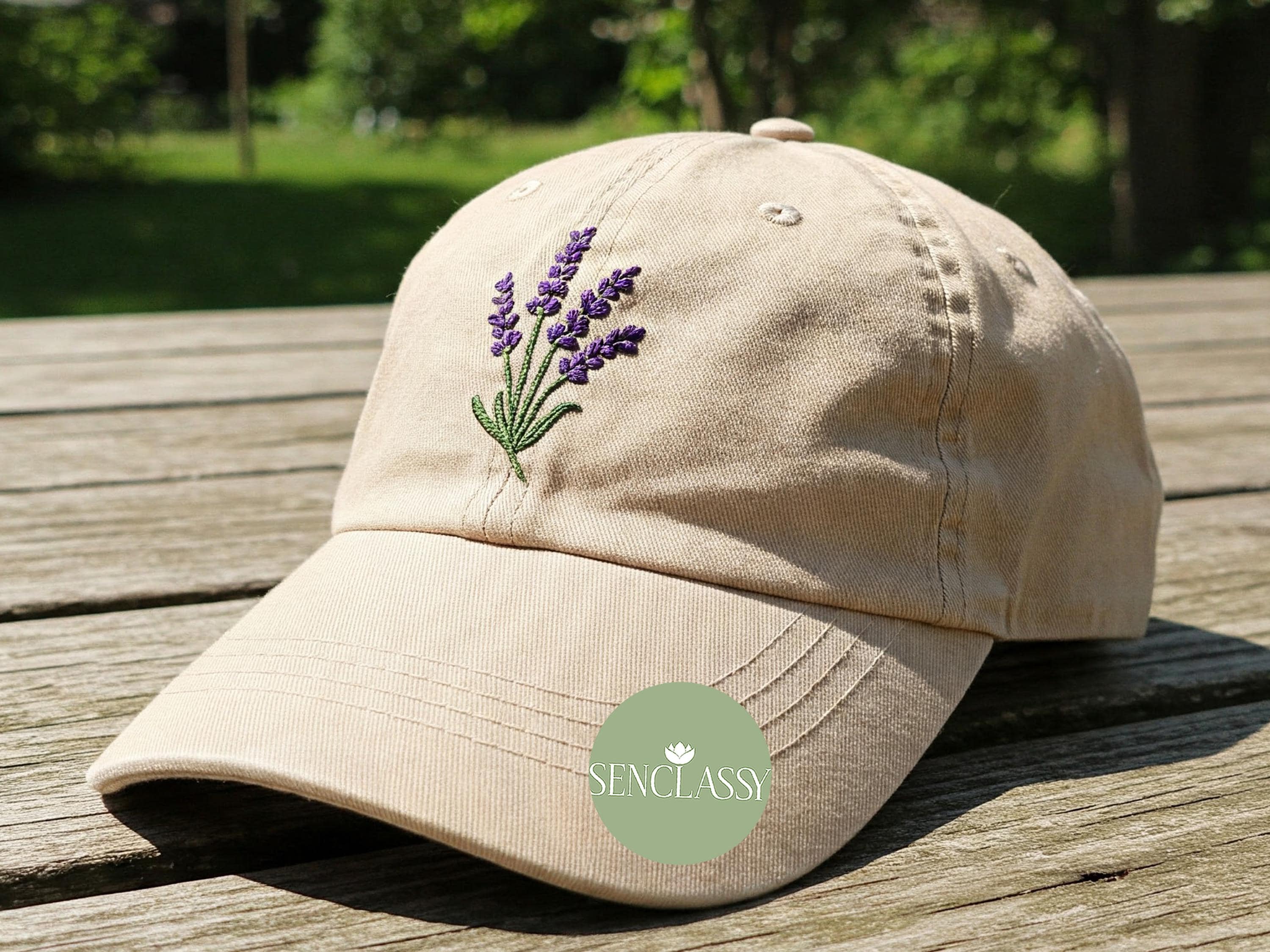 Kpainath Lavender Embroidered Gardening Hat - Adjustable Cotton Baseball Cap For Sun Protection - View #5