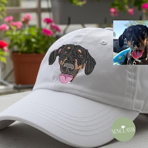 Custom EMBROIDERED Pet Hat Using Pet Photo Personalized Dog Hat Custom Cat Hat Custom Pet Cap Dog Hat Custom Dog Baseball Cap Father's Day