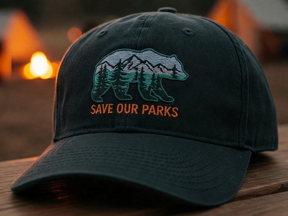 Embroidered Protect Our National Parks Hat, Resist FDT Dad Hat, Bear National Parks Support Hat, Gift for Camping Hiking Lover