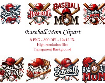 8 PNG Baseball Mom Clipart, Baseball Mom Bundle, Baseball png, Digital Baseball Shirt, Baseball Shirt png, Sports Mom png, Funny Mom png