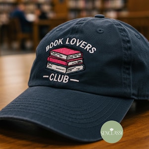 Book Lovers Club Baseballmütze, Buch gewaschen Dad Cap, Leselehrer Geschenk für Bibliothekarin Cap, Bookish Club Cap für Bücherwurm