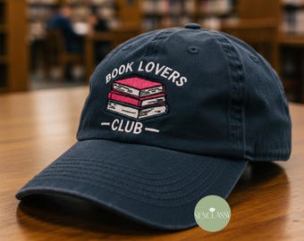 Cappello da baseball ricamato Book Lovers Club, berretto da papà con effetto lavato, regalo per insegnanti di lettura per bibliotecari, cappello Bookish Club per topi di biblioteca