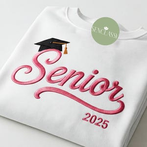 Senior 2025 Embroidered Crewneck Sweatshirt, Personalized Graduation Sweatshirt, Embroidered Graduation Gift, Senior Graduation 2025 Gift